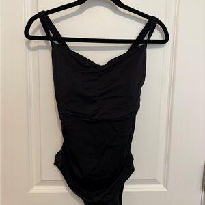 Lands' End Black Swimsuit with Ruching